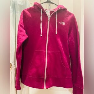 The north face purplish pink zip up hoodie